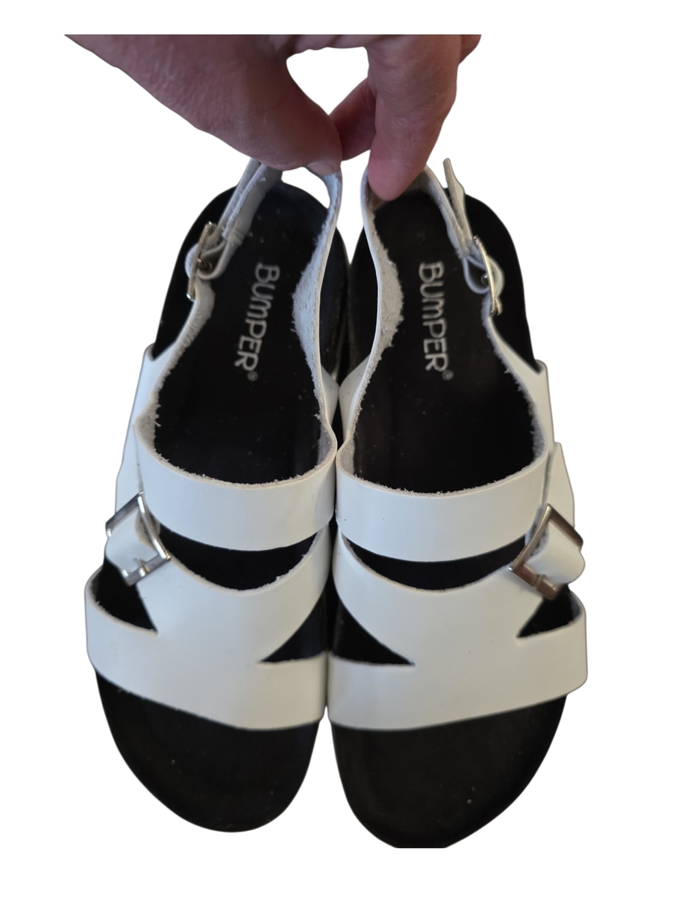 Bumper White Platform Sandal with Buckle Straps - Picture 2 of 9